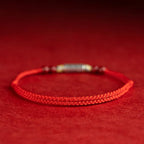 Fortune Jewel 925 Sterling Silver Koi Fish Cinnabar Bead Wealth Handcrafted Braided Bracelet Anklet
