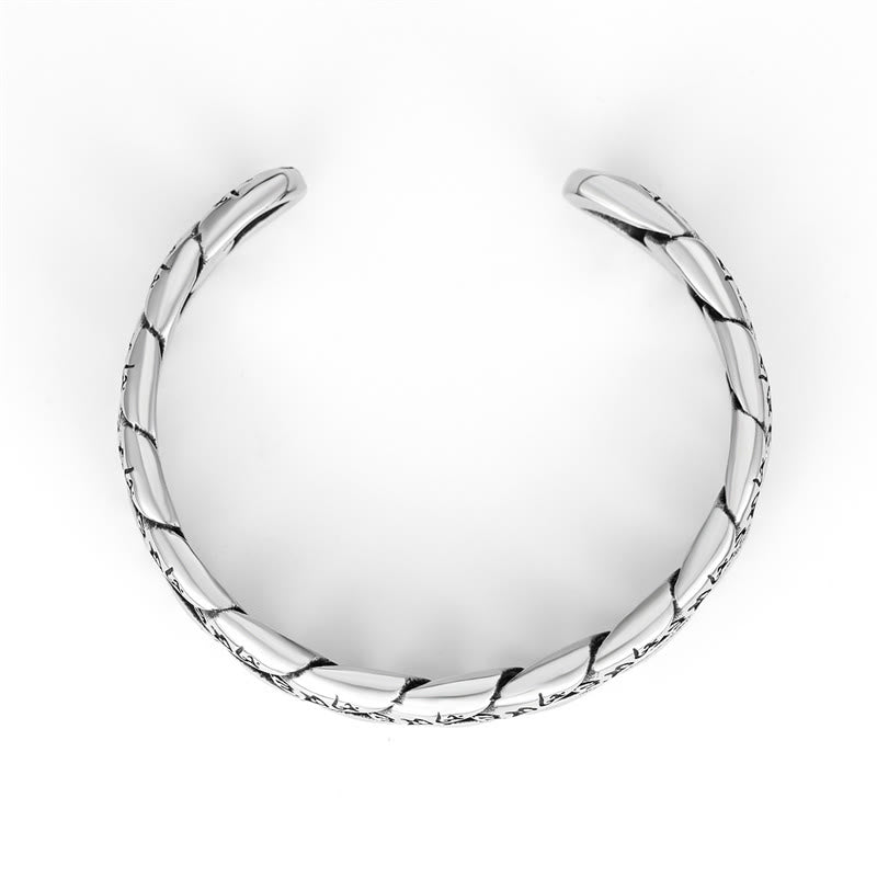Fortune Jewel Tibetan Om Mani Padme Hum Mantra Titanium Steel Peace Cuf Bangle Bracelet