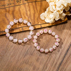Fortune Jewel Gold Swallowing Beast Family Charm Luminous Pink Love Heart Fluorescent Liuli Glass Bead Blessings Bracelet