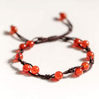 Fortune Jewel Red Agate Moss Agate Cinnabar Calm Bracelet
