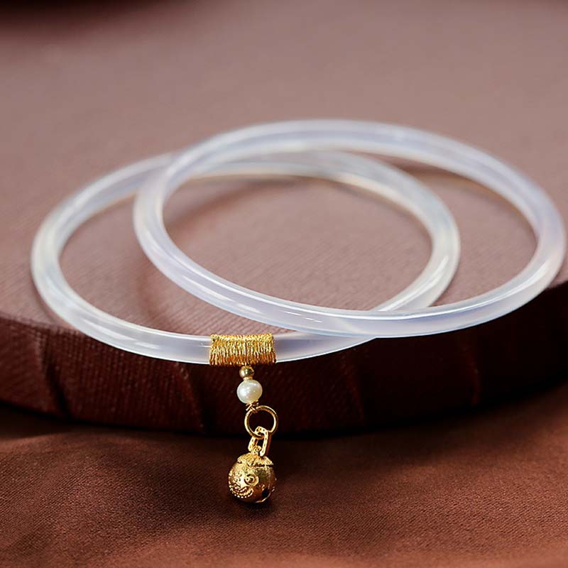 Fortune Jewel Natural Cyan White Jade Success Bracelet