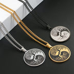 Fortune Jewel The Tree of Life Titanium Steel Connection Necklace Pendant