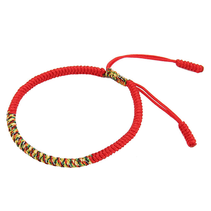Fortune Jewel Tibetan Handmade Multicolor King Kong Knot Luck Strength Braided Bracelet