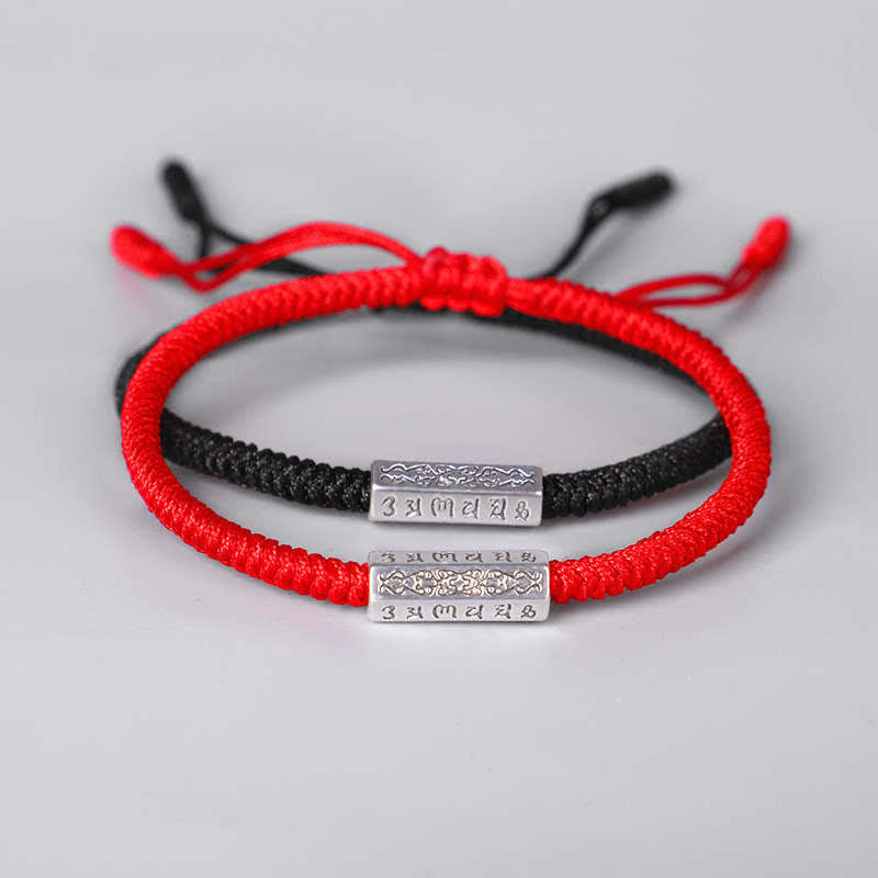 Fortune Jewel Om Mani Padme Hum Luck Protection Red String Bracelet