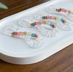 Tibetan Angled-Cut White Crystal Bracelet with Multicolor Crystals – Top-Grade Clear Quartz, Stress-Relieving & Meditation-Friendly