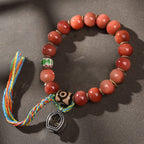 Fortune Jewel Tibetan Natural Camel Bone Dzi Bead Bodhi Seed Charm Luck Bracelet
