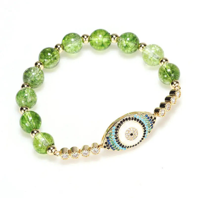 Buddha Stones "May Light and Protection Be With You" Peridot Bracelet Includes Gift Message Card Fortune Jewel