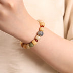 Fortune Jewel Natural Bodhi Seed The Lord of the Corpse Forest Om Mani Padme Hum Wisdom Bracelet