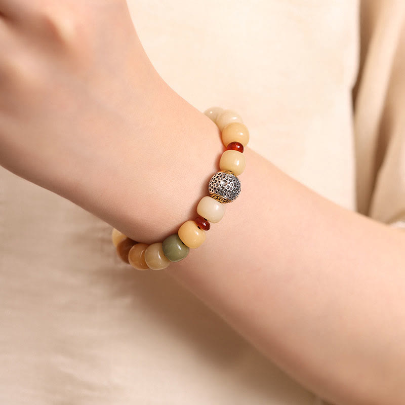 Fortune Jewel Natural Bodhi Seed The Lord of the Corpse Forest Om Mani Padme Hum Wisdom Bracelet