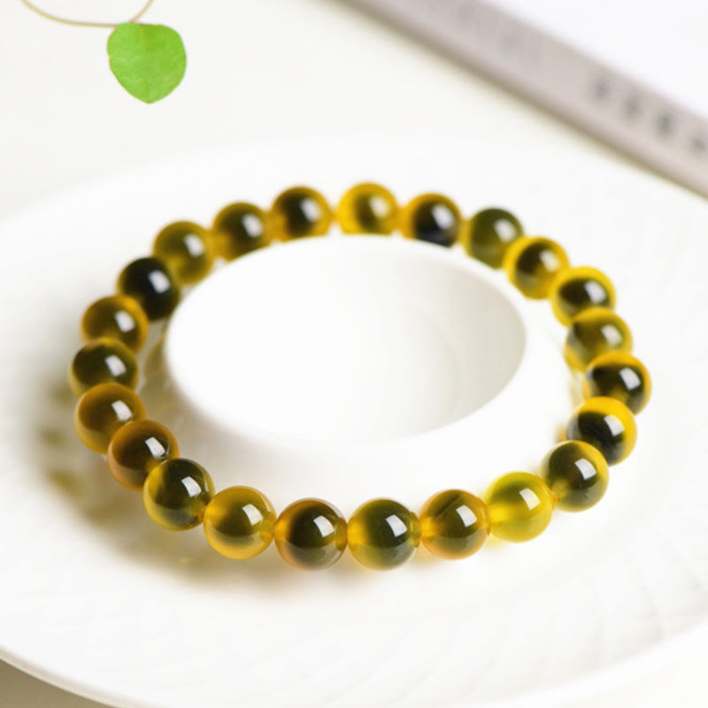 Fortune Jewel Natural Colorful Candy Agate Harmony Strength Bead Bracelet