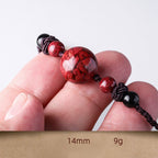 Fortune Jewel Natural Cinnabar Stones Bead Blessing Necklace Pendant