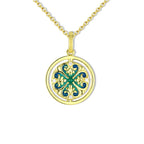 Fortune Jewel 925 Sterling Silver Lotus Flower Floral Zircon Enlightenment Rotatable Necklace Pendant Fortune Jewel