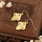 Fortune Jewel Copper Enamel Turquoise Positive Drop Earrings