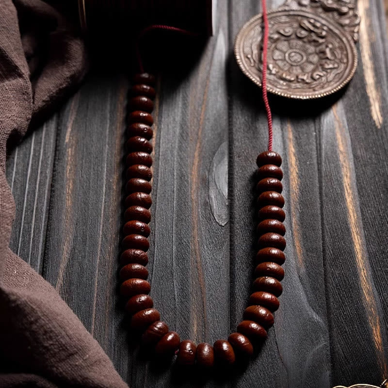 Fortune Jewel Natural Tibet 108 Mala Beads Purple Bodhi Seed Hetian Cyan Jade Copper Dorje Peace Bracelet