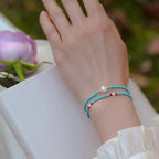 Fortune Jewel Turquoise Red Agate Pearl Small Beaded Protection Bracelet