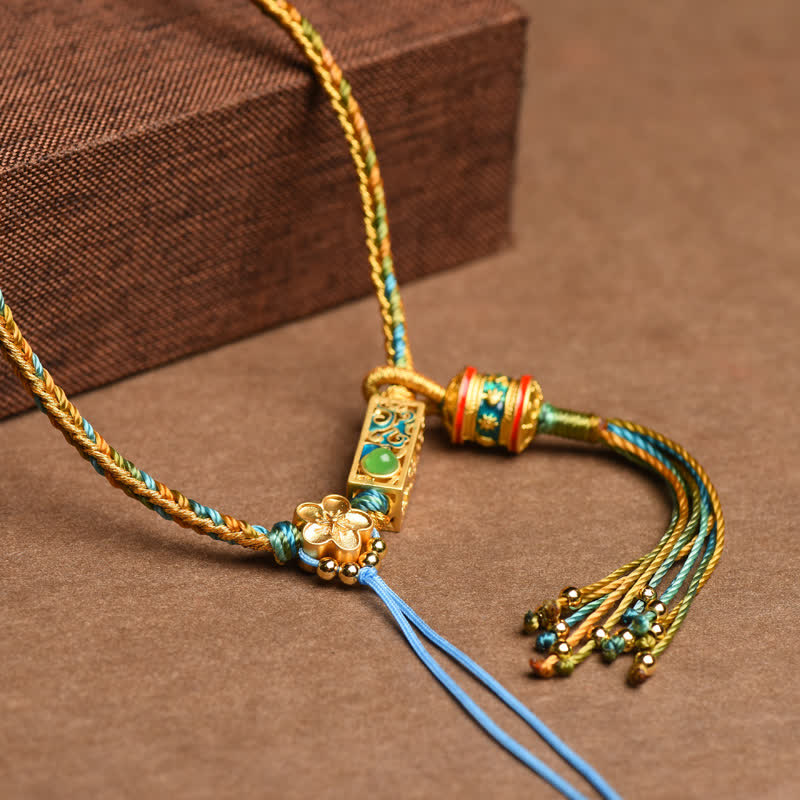 Fortune Jewel Colorful String Copper Wealth Necklace Pendant