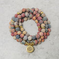 Fortune Jewel 108 Mala Beads Picasso Jasper Stone Courage Energy Bracelet