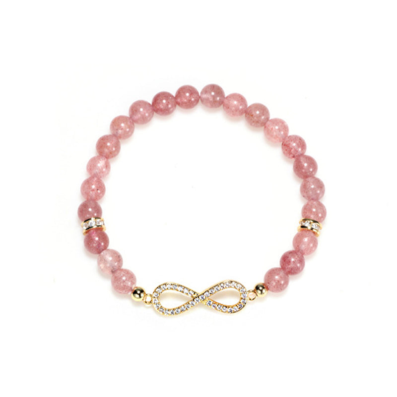 Fortune Jewel Natural Strawberry Quartz Positivity Healing Bracelet