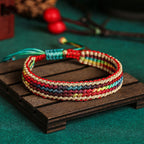 Fortune Jewel Tibet Handmade Rainbow Multicolored Protection Braided String Bracelet