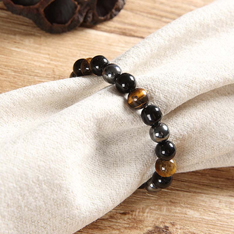 Fortune Jewel Tibetan Tiger's Eye Bracelet Necklace Set