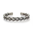 Fortune Jewel Vintage Double Layer Bamboo Pattern Luck Cuff Bracelet Bangle