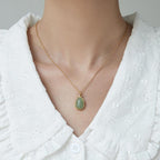 Fortune Jewel Natural Green Aventurine Amethyst Rose Quartz Blessing Necklace Pendant