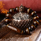 Fortune Jewel Tibetan Natural Nine-Eye Dzi Bead Agate Wealth Blessings Bracelet