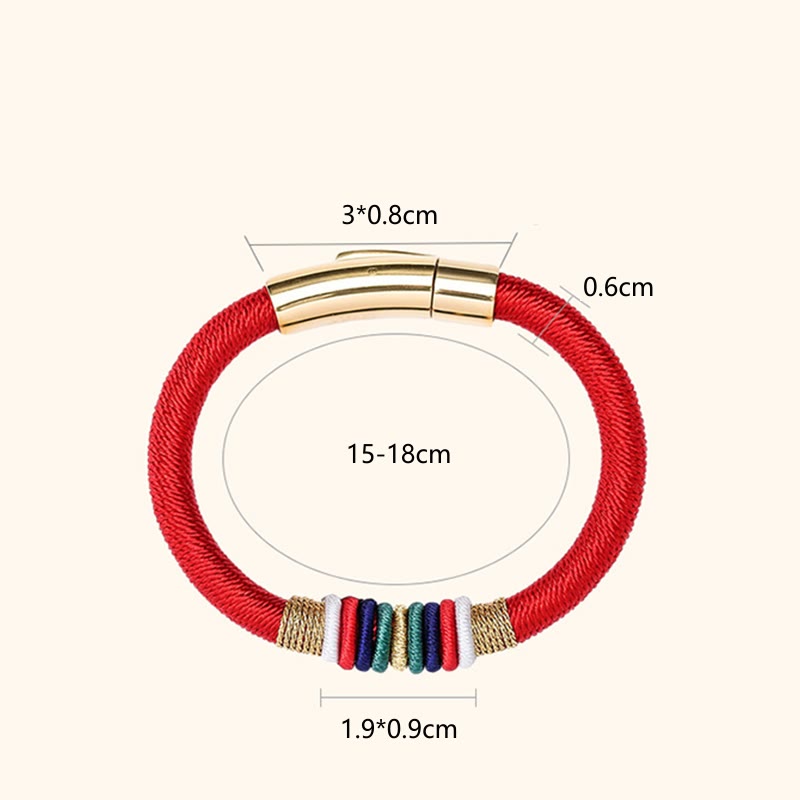 Fortune Jewel Tibetan Handmade Colorful King Kong Knot Five Elements Luck Braid String Bracelet