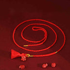 Fortune Jewel Natural Cinnabar Dragon Blessing Red String Belly Chain