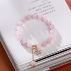 Fortune Jewel Natural Pink Crystal Plum Blossom Love Bracelet