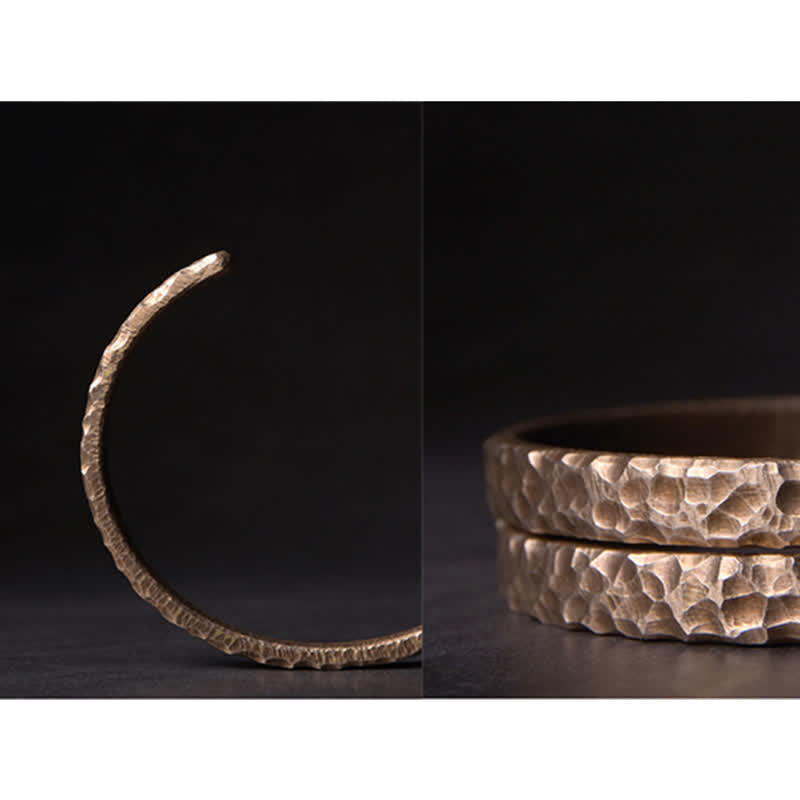 Fortune Jewel Lava Rock Stone Copper Balance Cuff Bracelet Bangle