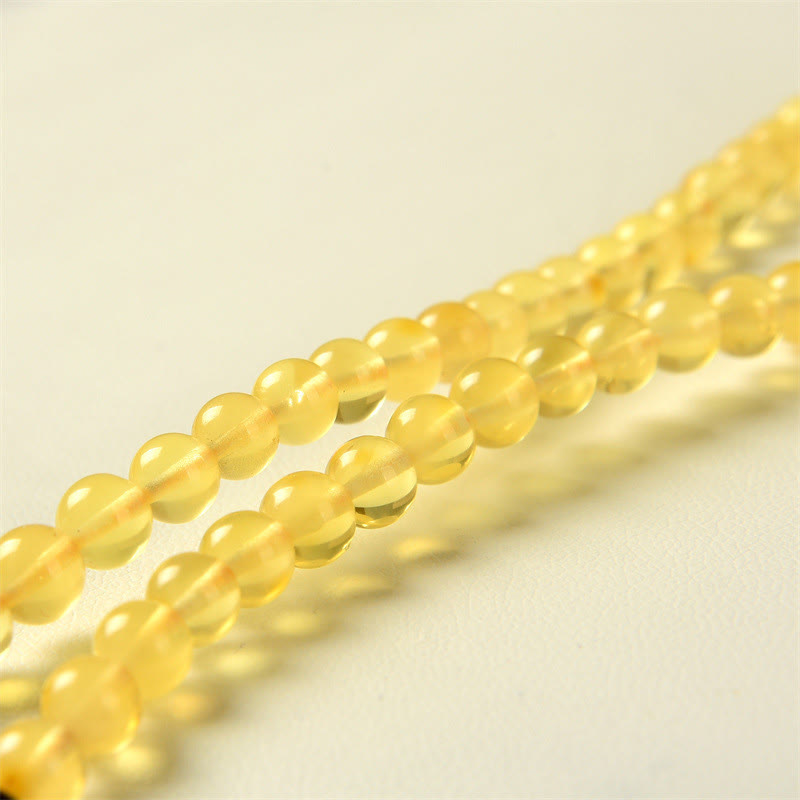 Fortune Jewel 108 Mala Beads Natural Amber Clear Anxiety Bracelet