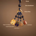 Fortune Jewel Nothing to Be Superstitious Dancing Lion Copper Wealth Key Chain