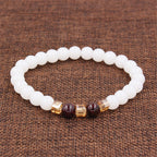 Fortune Jewel Natural White Jade Protection Bracelet