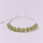 Fortune Jewel 925 Sterling Silver Hetian Jade Bead Luck Chain Bracelet