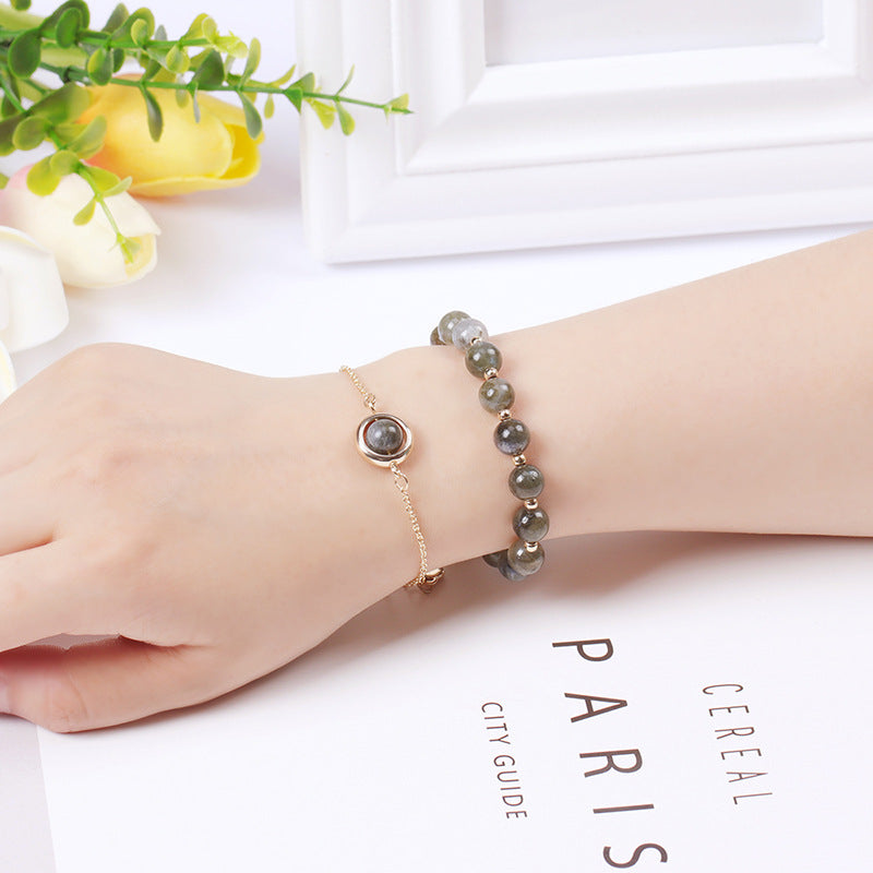 Fortune Jewel Sun Stone Strawberry Quartz Crystal Positive Bracelet