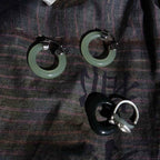 Fortune Jewel Round Jade White Jade Prosperity Earrings