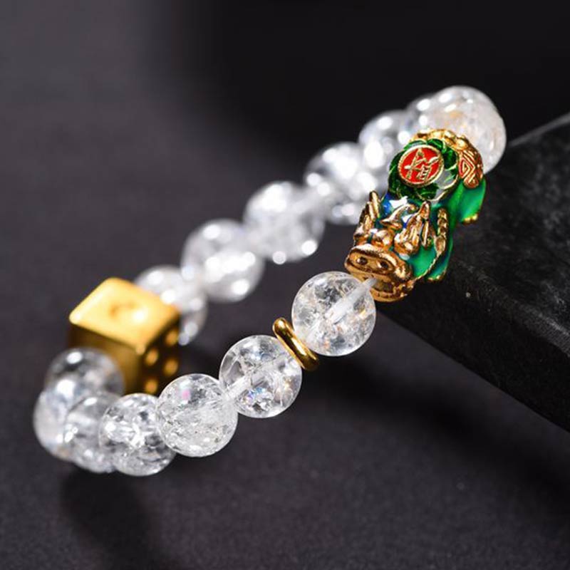 Buddha3bodhi Color-Changing Pixiu White Crystal Dice Wealth Bracelet