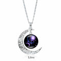 Fortune Jewel 12 Constellations of the Zodiac Moon Protection Necklace Chain Pendant