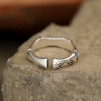 Fortune Jewel Simple Bamboo Design Copper Luck Wealth Adjustable Ring