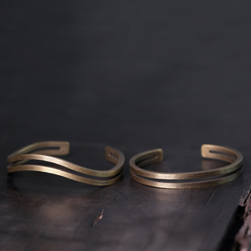 Fortune Jewel Rustic Copper Luck Viking Cuff Bracelet