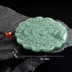 Fortune Jewel Natural Jade Peacock Luck Prosperity Necklace Pendant