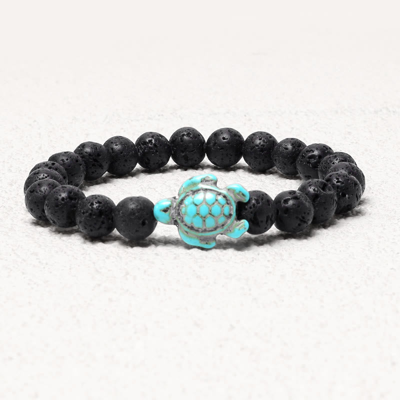 Fortune Jewel Natural Stone Sea Turtle Turquoise Blessing Bracelet