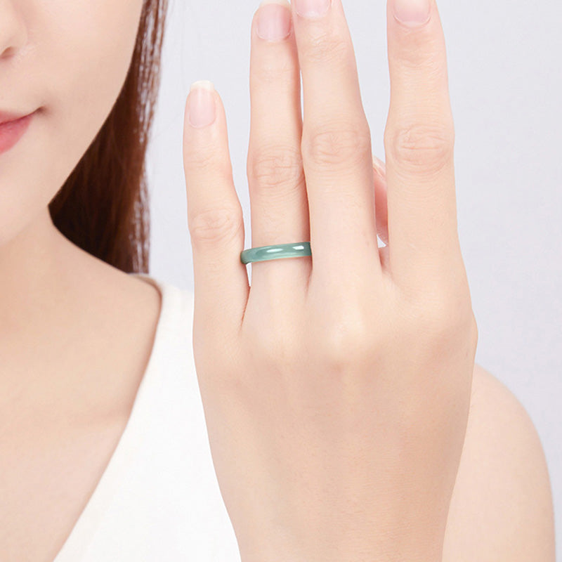 Fortune Jewel Natural Jade Prosperity Protection Ring