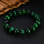 Fortune Jewel Natural Green Tiger Eye Strength Bracelet