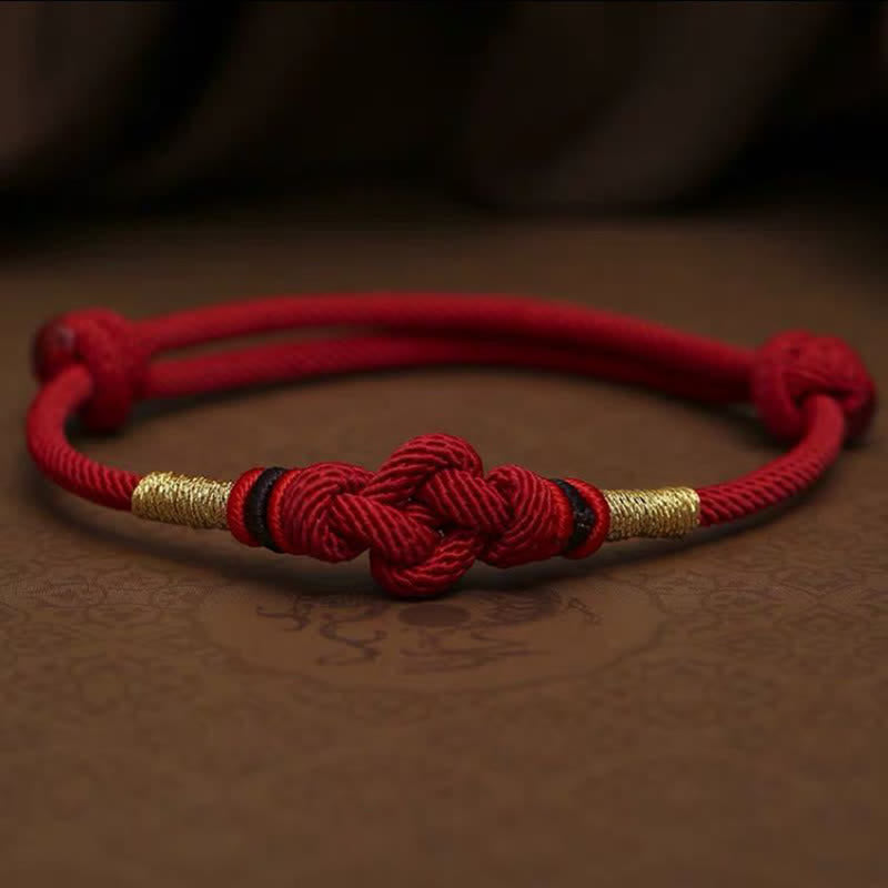 Fortune Jewel Red String Jade Luck Fortune Knot Braided Couple Bracelet