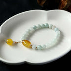 Fortune Jewel Natural White Jade Agate Protection Bracelet