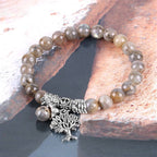 Fortune Jewel Natural Gemstone Tree of Life Lucky Charm Stretch Bracelet