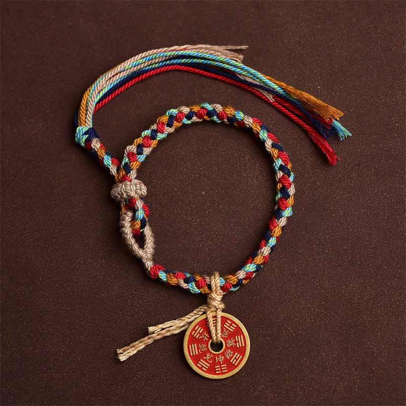 Fortune Jewel Handmade Bagua Harmony Multicolored Rope Bracelet