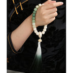 Fortune Jewel Natural Gradient Bodhi Seed Fortune Money Bag Lotus Wisdom Tassel Wrist Mala Fortune Jewel
